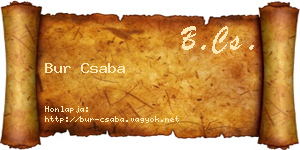 Bur Csaba névjegykártya