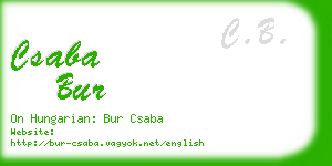 csaba bur business card